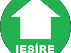 Eticheta iesire pentru podea in cerc